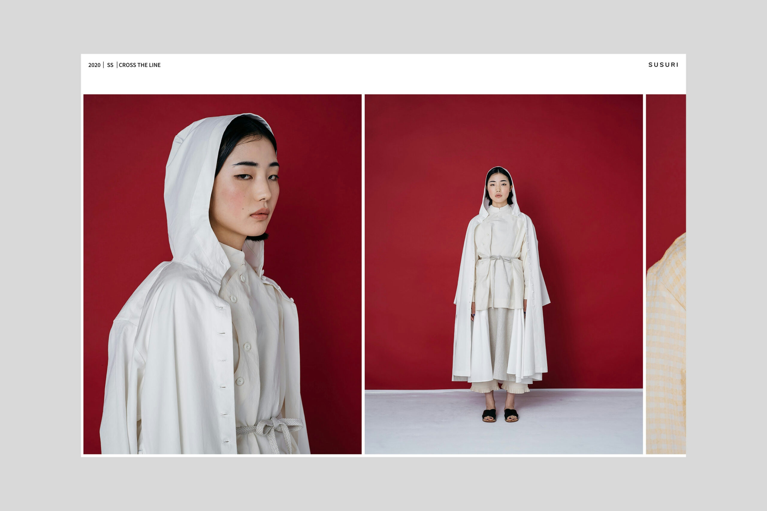 SUSURI web layout showing SS 2020 collection