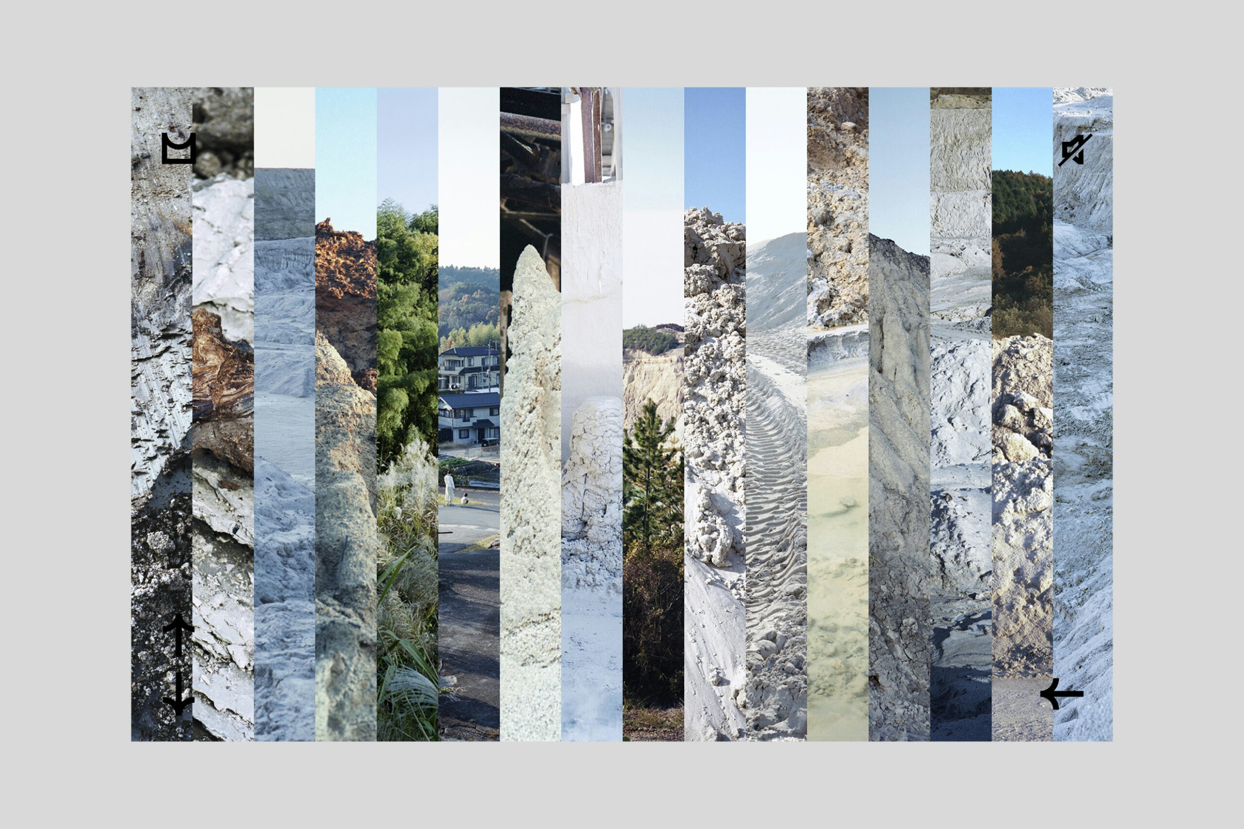 MINO SOIL web layout with compressed vertical photographs