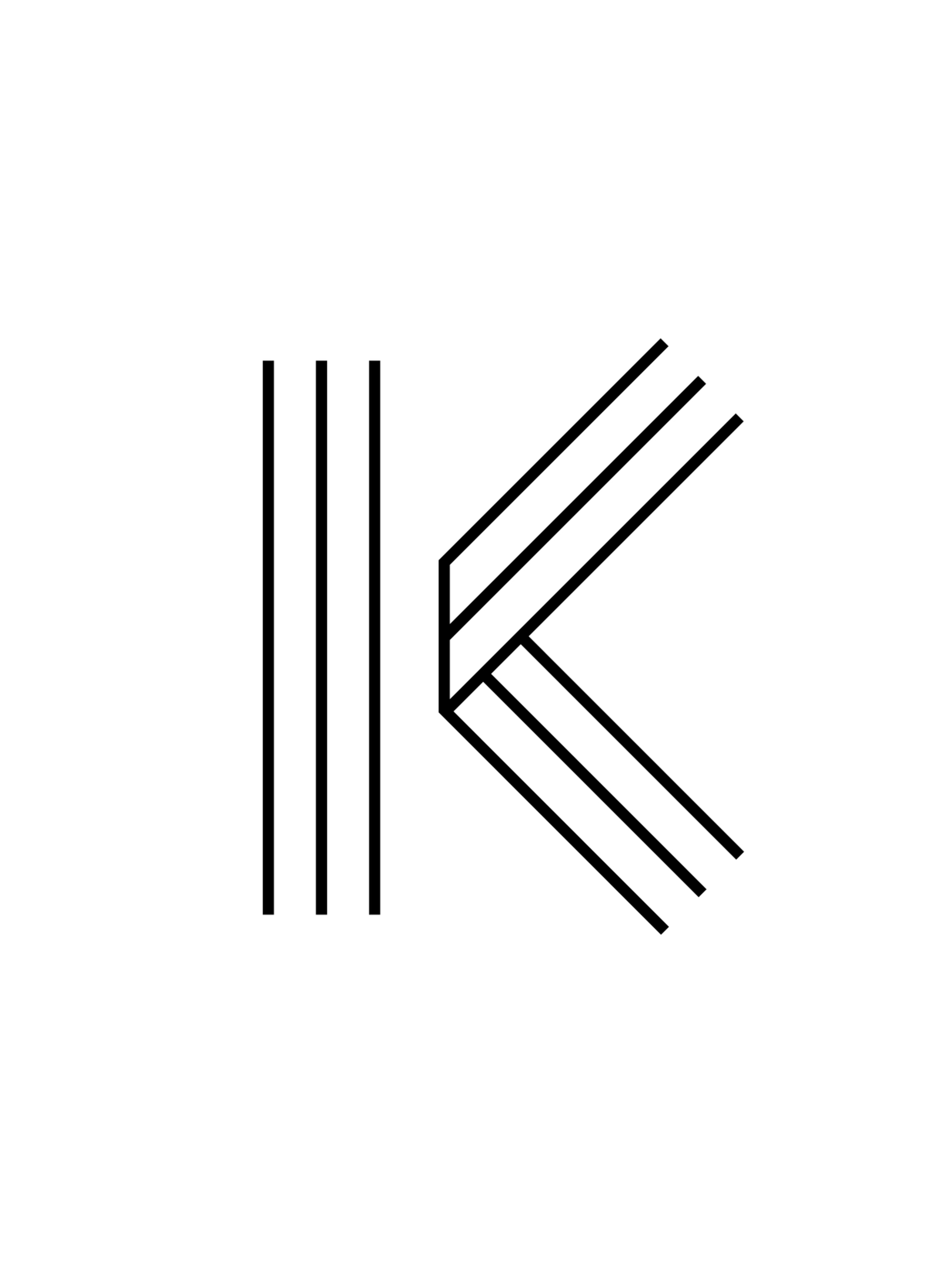 Letter K of the KOYORI logo type