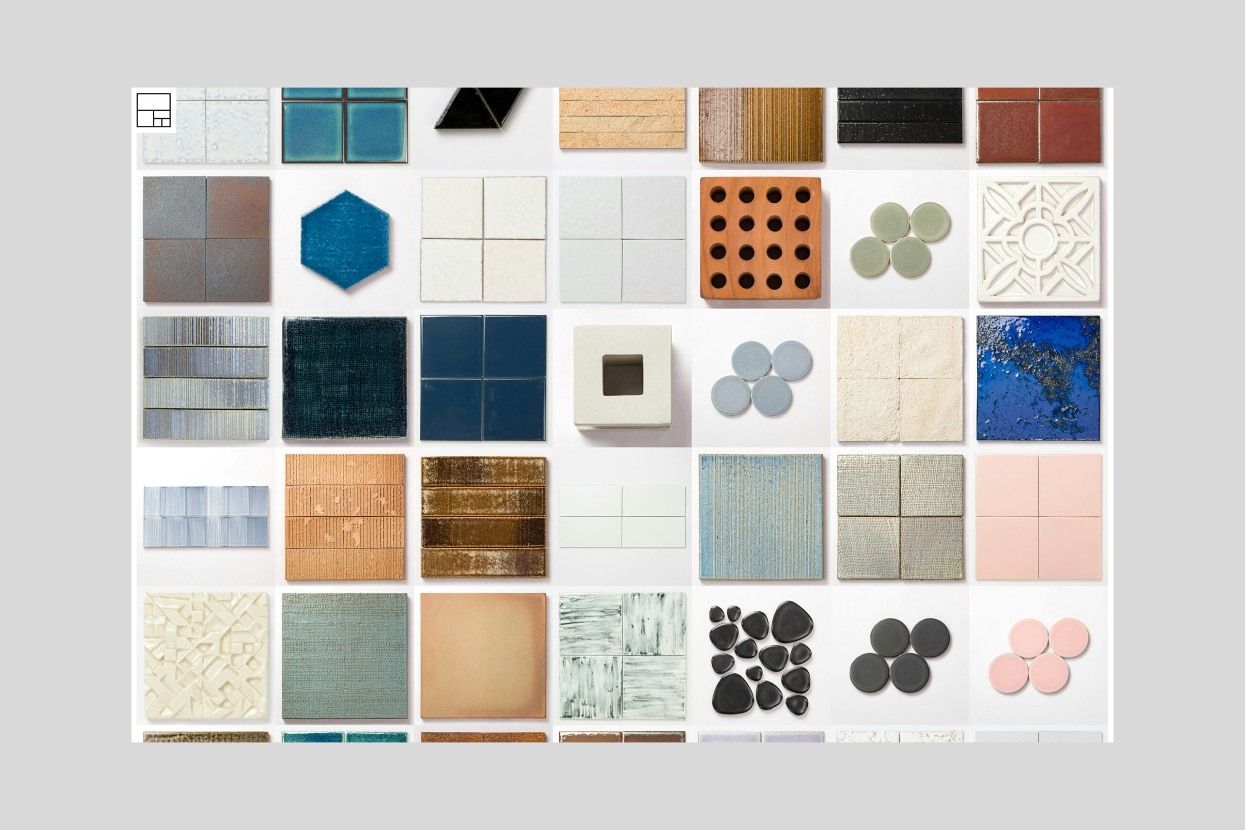 Tajimi Custom Tiles start page with colorful tiles